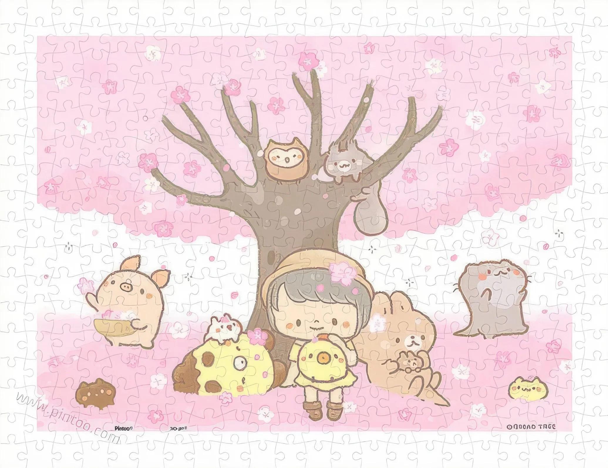 Surrealist Art Pintoo H2787??Bread Tree - Under the Cherry Blossom Tree??300 Pieces Jigsaw Puzzle