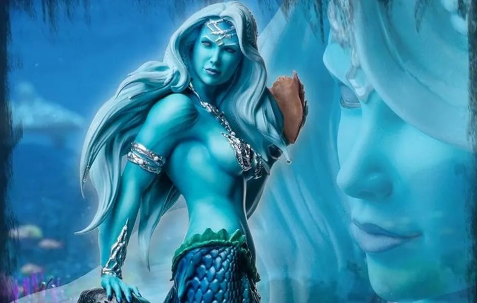 Mermaid SHARLEZE 1/4 Scale Statue - BLUE SKIN Premium Article