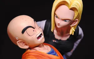 Robot Item Action Article Krillin and Android 18 1/4 Scale Statue