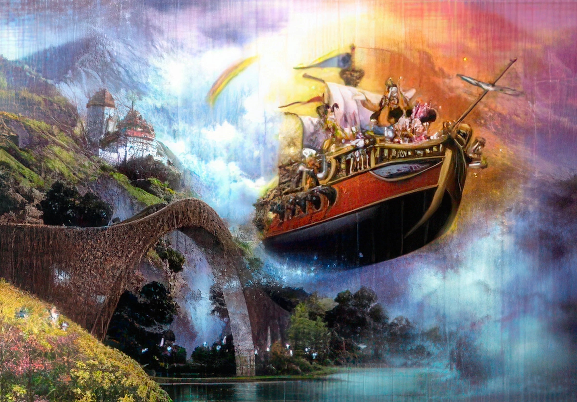 Tenyo D-1000-090??Tsuneo Sanda Wonderful Journey (Mickey & Friends)??1000 Pieces Jigsaw Puzzle Window Sill