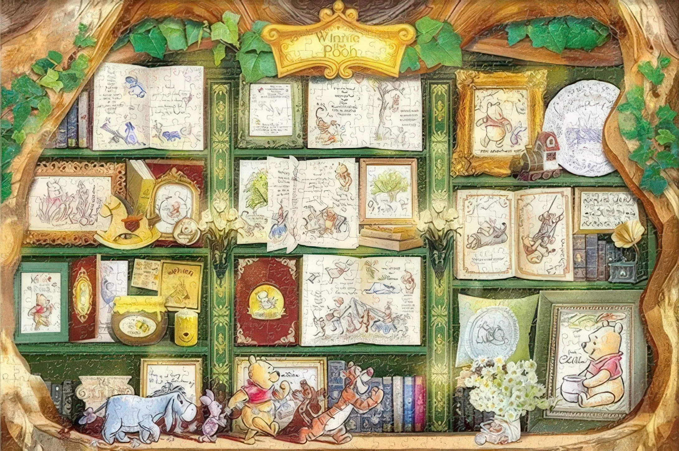 Gu Bu 3208??Winnie the Pooh Height Puzzle??1000 Pieces Jigsaw Puzzle stress relief Miniature Item