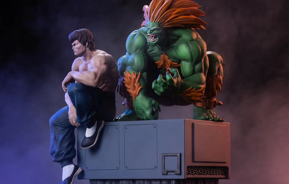 Blanka and Fei Long 1/10 Scale Statue Auction Item Miniature Art