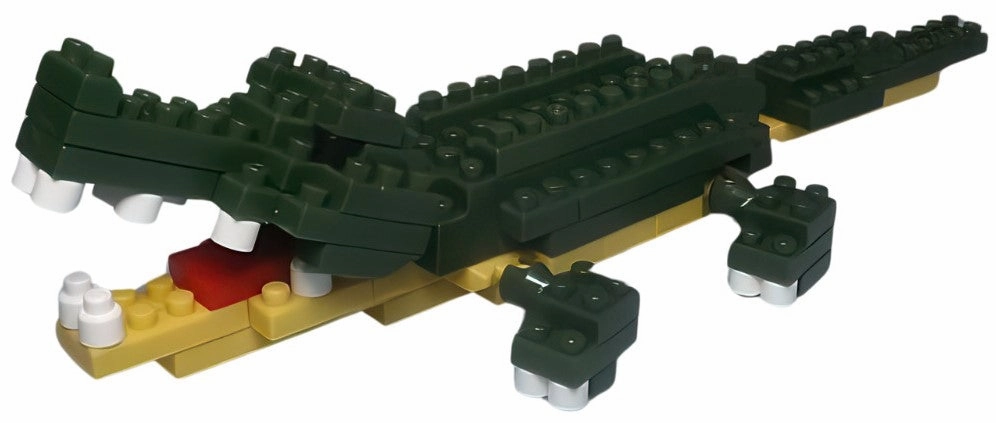 Daiso PB0081??Saltwater Crocodile??106 Pieces Mini Block Realistic Sculpture