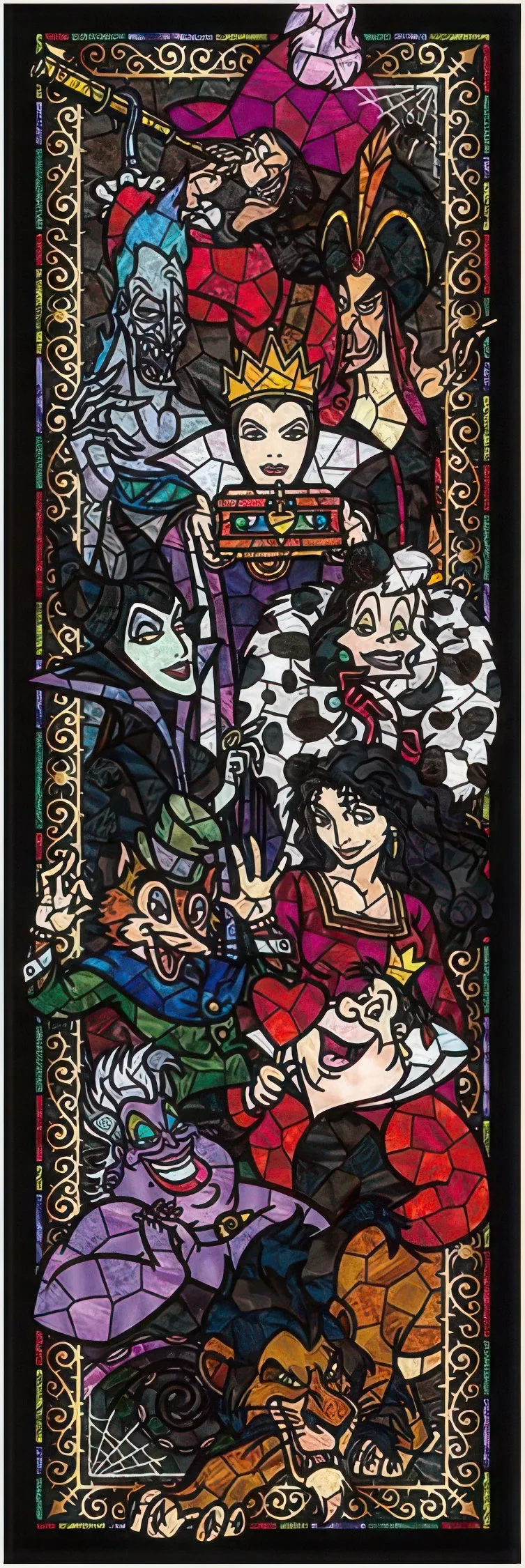 Tenyo DSG-456-730??Villains Stained Glass??456 Pieces Jigsaw Puzzle Online Game