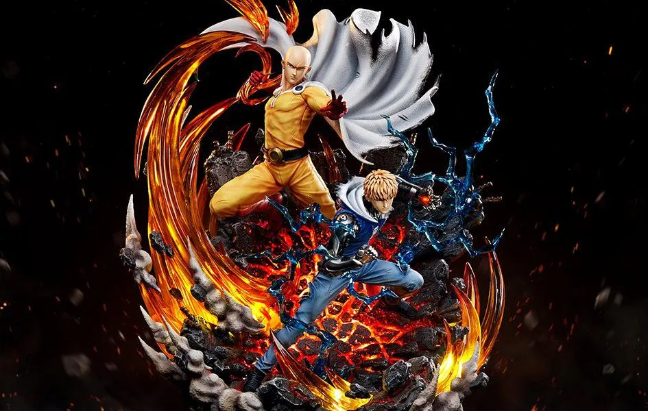 One Punch Man: Saitama & Genos Statue Chibi Display PVC Sculpture