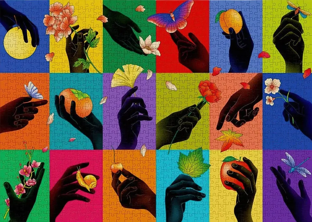 Gaming Unit Cartoonish Design Cloudberries 33044??Hands??1000 Pieces Jigsaw Puzzle