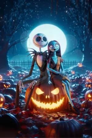 Chibi Collectible Clover D10-020??Jack and Sally??1000 Pieces Jigsaw Puzzle