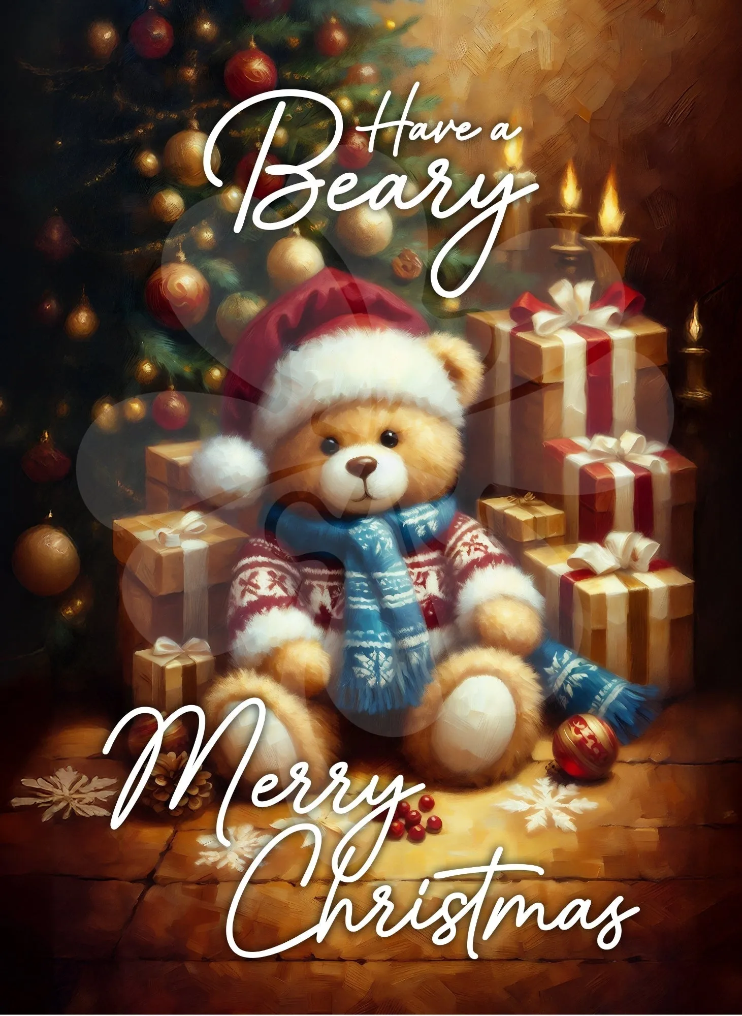 Clover G05-001??Have a Beary Christmas??500 Pieces Jigsaw Puzzle Man Cave Character Sculpture