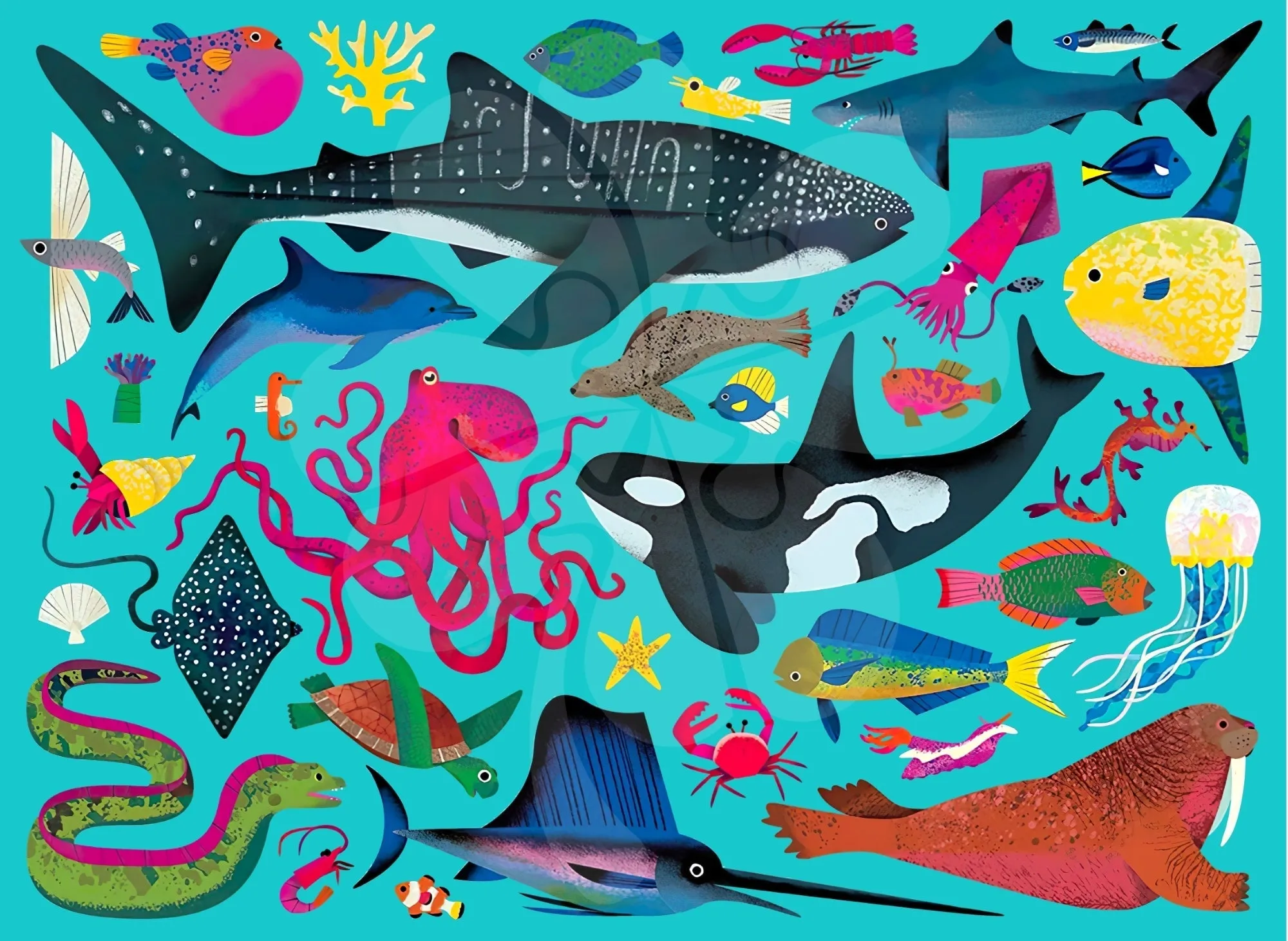 Clover K05-009??Sea Life??500 Pieces Jigsaw Puzzle Chibi Product Vinyl Product