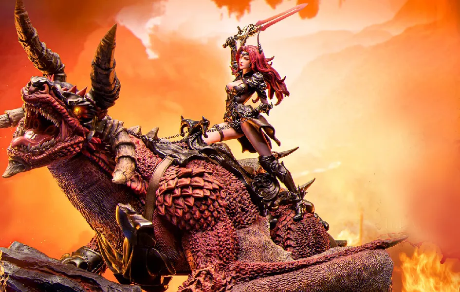 The Goddess of Dragon Grey Statue Dining Table