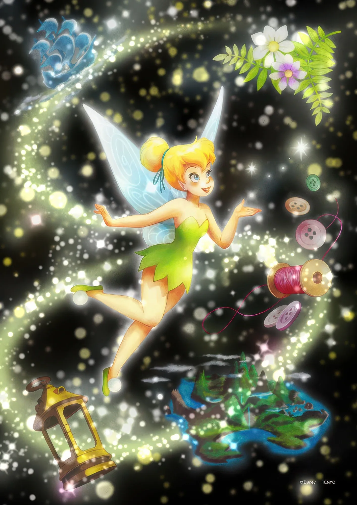 Seasonal Decoration Gaming Toy Tenyo DSG-266-970??The Radiance of Pixie Dust (Tinker Bell)??266 Pieces Jigsaw Puzzle