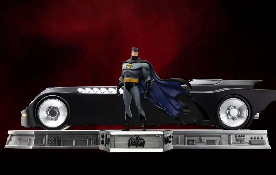 Batman The Animated Series - Batman and Batmobile Deluxe Art Scale 1/10 Themed Background