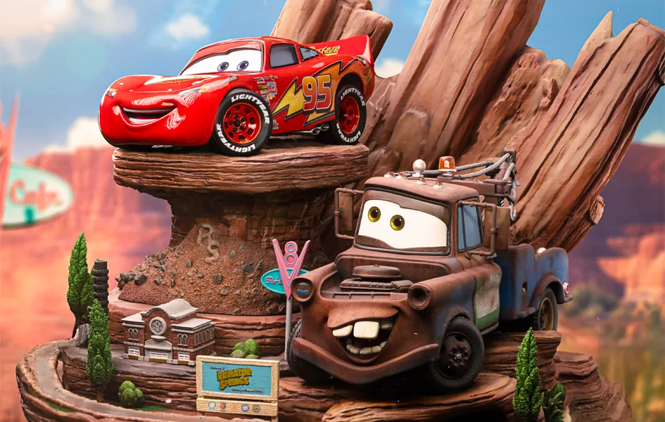 Cars - Lightning McQueen & Tow Mater Deluxe Art Scale 1/10 Collector's Market Biology Model