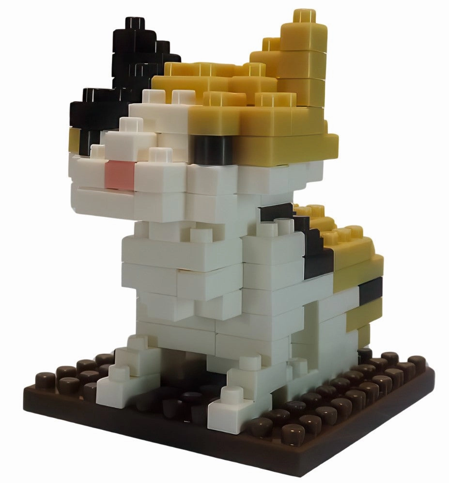 Themed Background Pewter Figure Daiso PB0015??Calico Cat??95 Pieces Mini Block