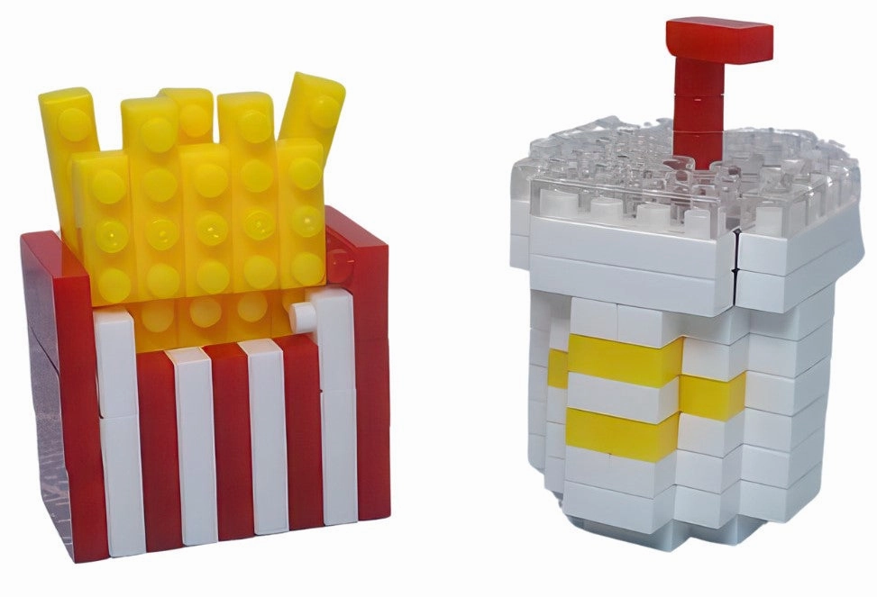 Daiso PB0043??Fries and Drink??100 Pieces Mini Block Gallery Art Hobby Kit