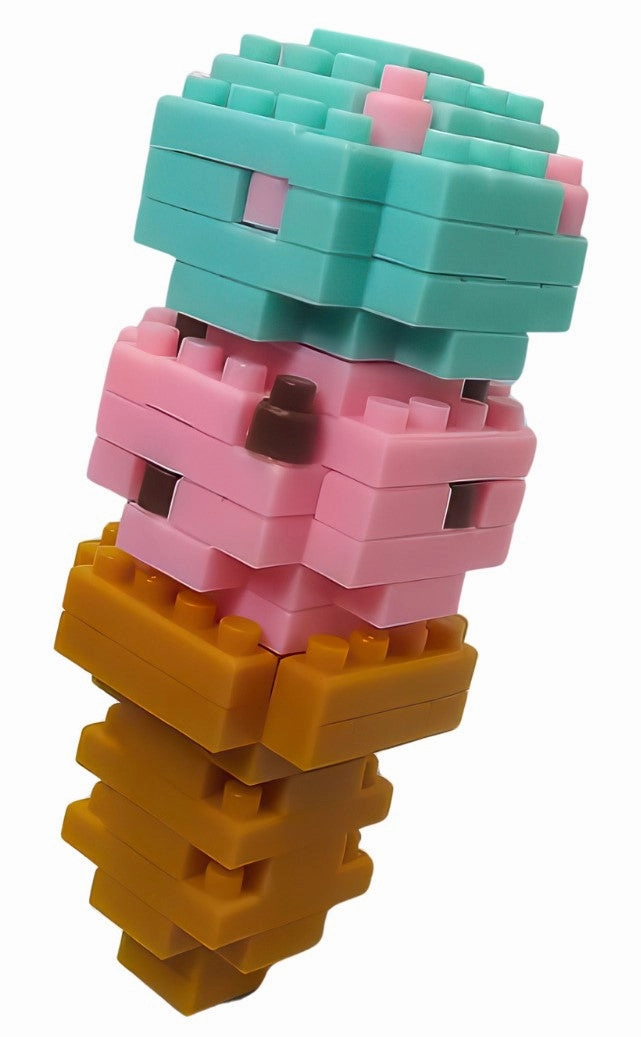 Daiso PB0047??Ice Cream??100 Pieces Mini Block Terrace Accent