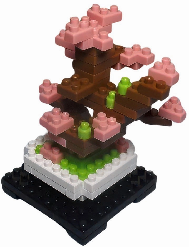 Daiso PB3505??Bonsai Cherry Blossom??88 Pieces Mini Block Missing Piece Blind Box Toy