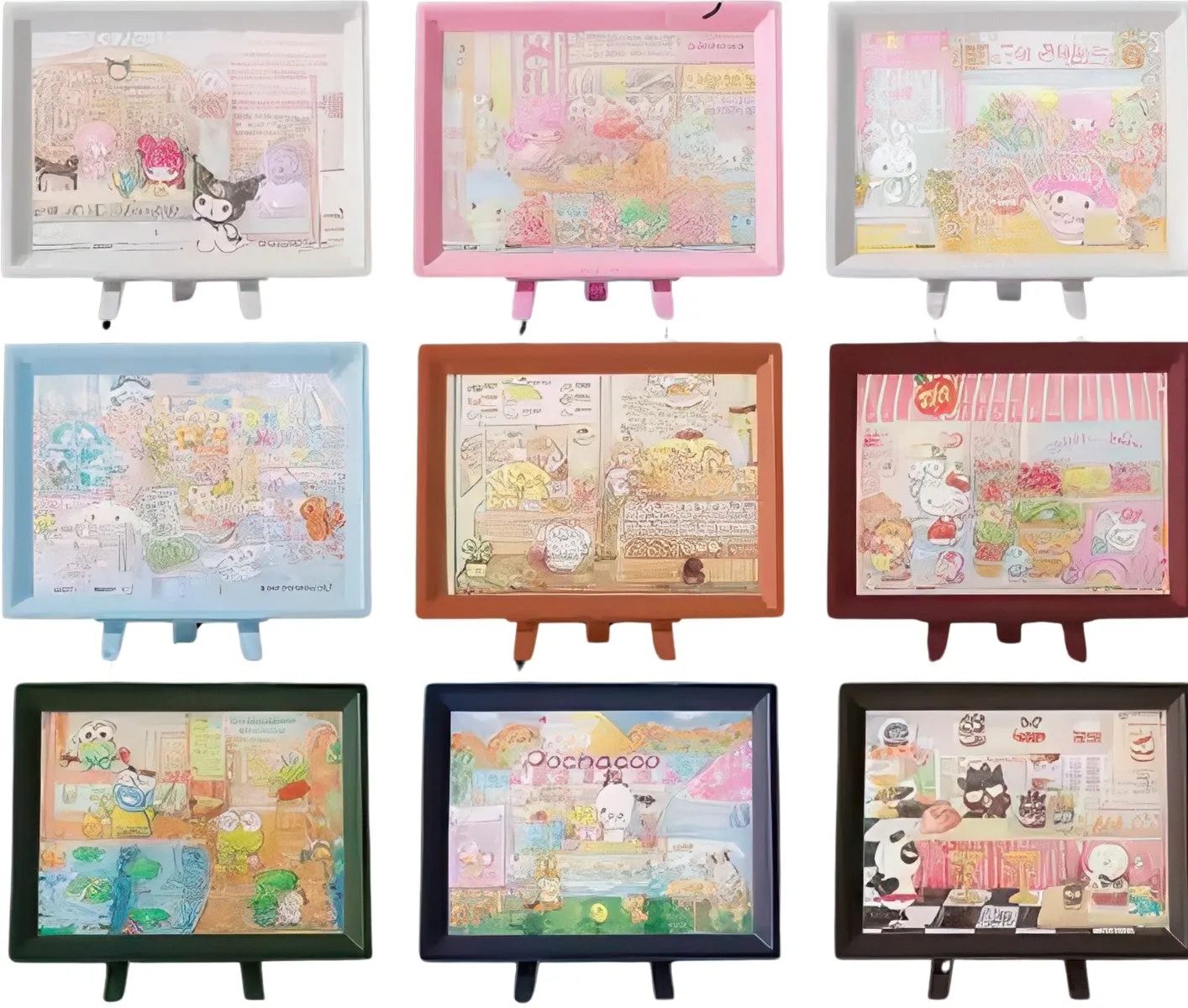 Military Figure Gift For Her Pintoo P1473??Sanrio - Shopping Street??150 Blind Box 8 Puzzle + Frame Set