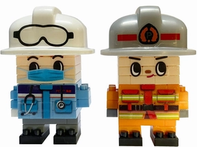 Totem Animal Robot Hobby Daiso PB0068??Firefighter and Paramedic??83 Pieces Mini Block