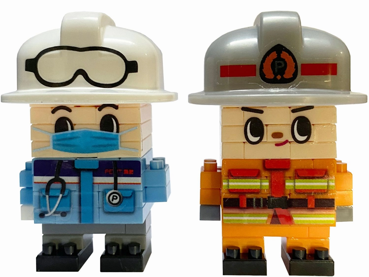 Totem Animal Robot Hobby Daiso PB0068??Firefighter and Paramedic??83 Pieces Mini Block