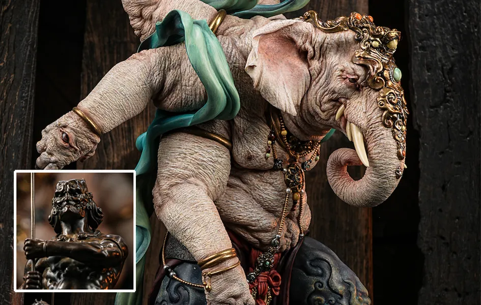 Manas Divinity Series - Huang Ya Lao Xiang & Gui Shi Statue Set Luxury Collectible