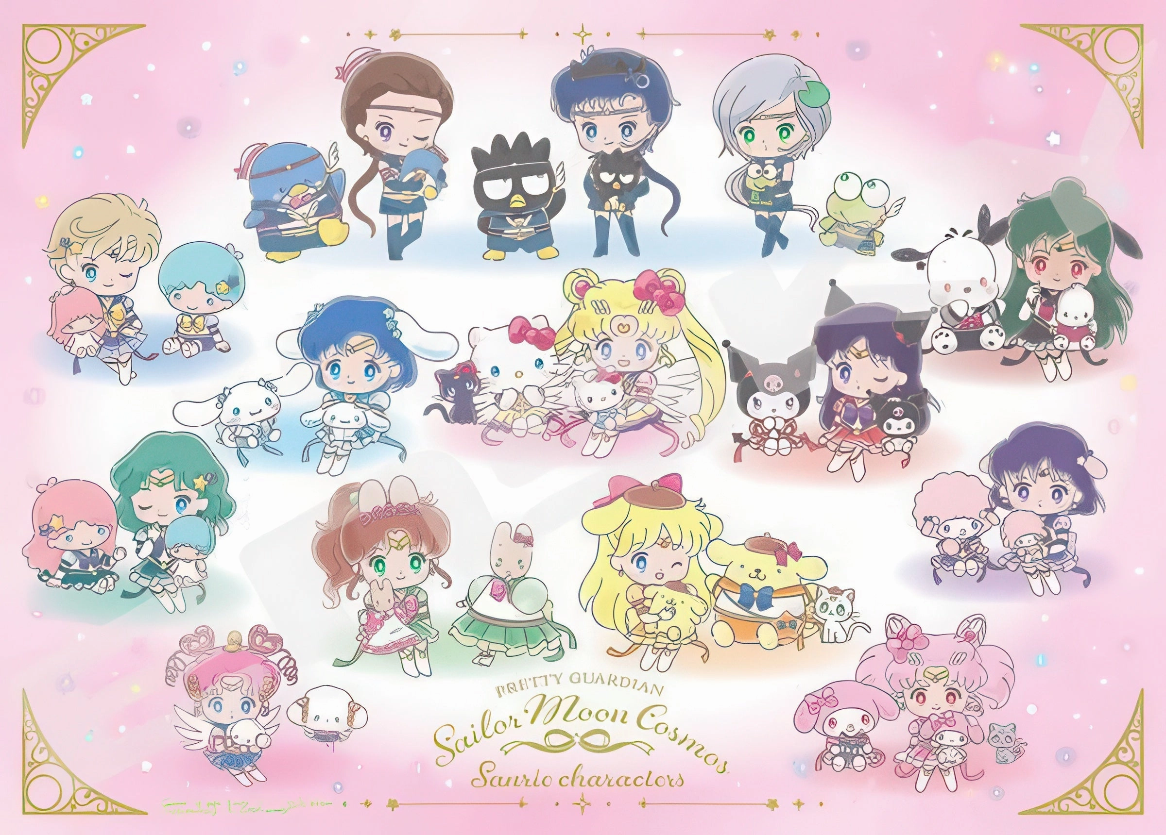Ensky 500-554??[Pretty Guardian Sailor Moon Cosmos x Sanrio Characters]??500 Pieces Jigsaw Puzzle Secret Figure Pre Columbian