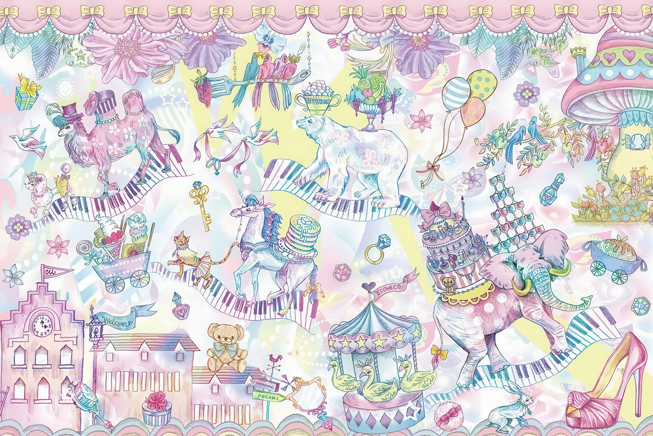 Dining Table Realistic Sculpture Epoch 11-537??Econeco Wonderland??1000 Pieces Jigsaw Puzzle