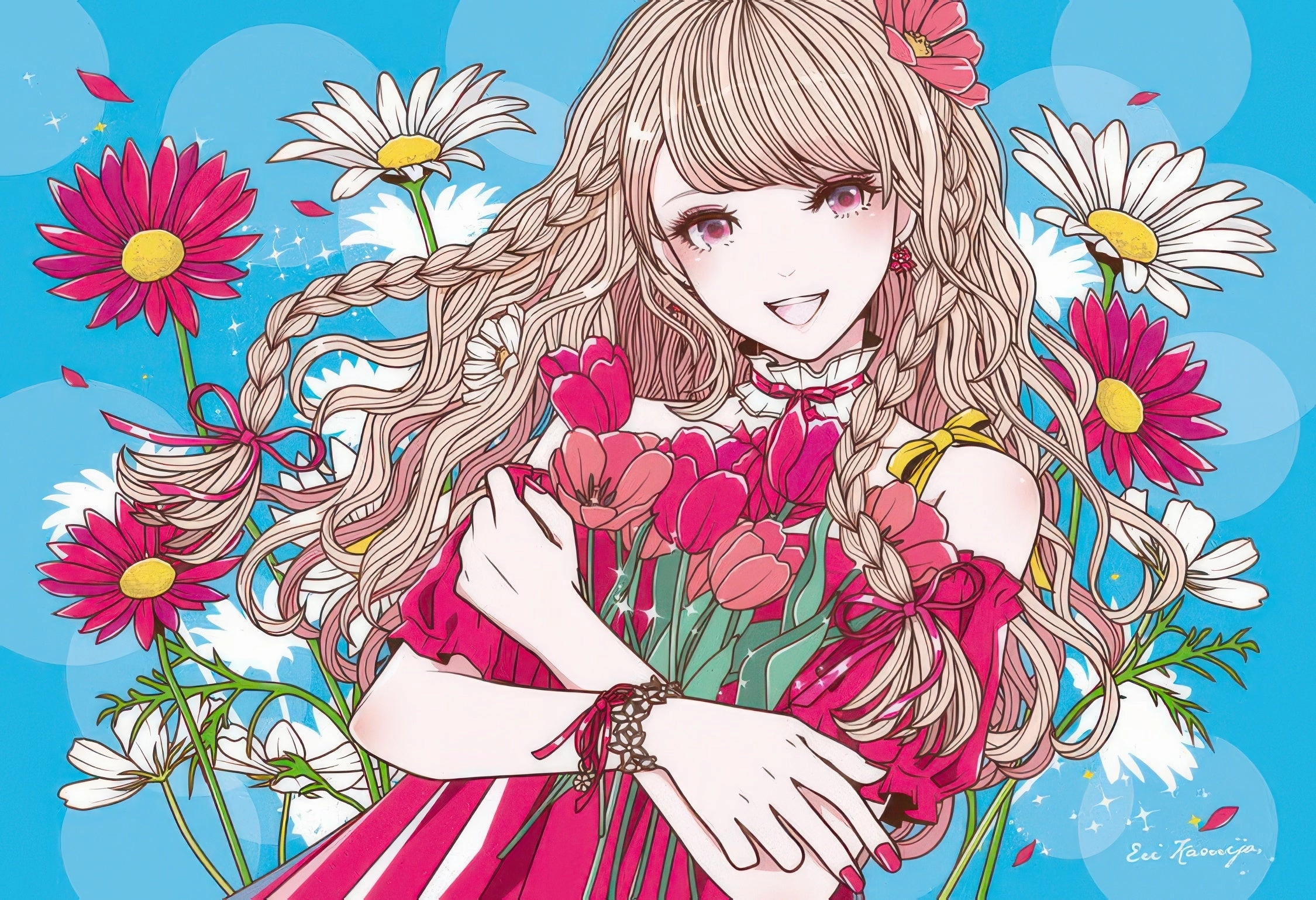 Epoch 79-133??Marguerite and Tulips??300 Pieces Jigsaw Puzzle Resale Value Cowboy Sculpture