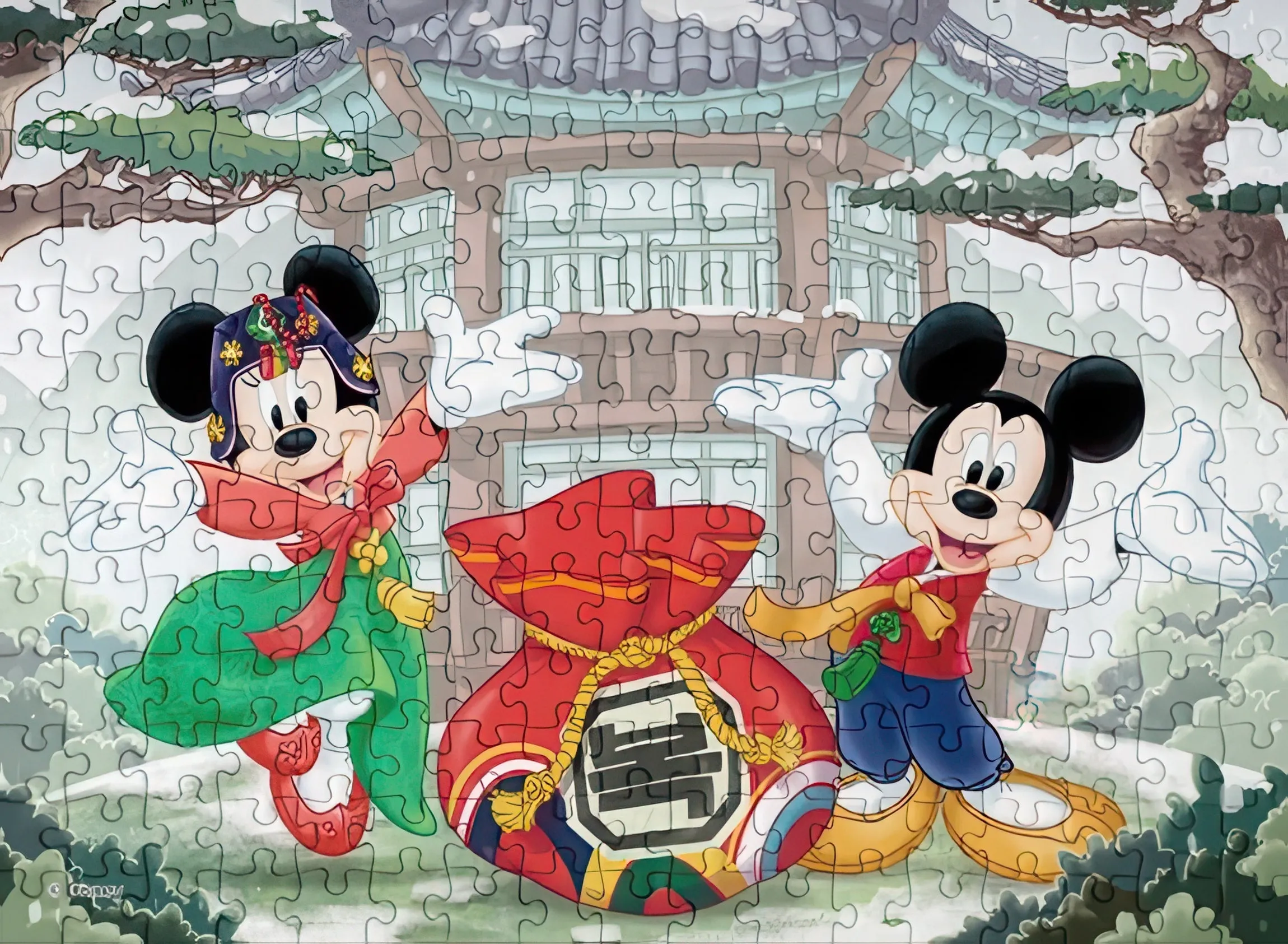 Fantasy Warrior Puzzle Life D548??Korean Mickey And Minnie Lucky Bag??500 Pieces Jigsaw Puzzle