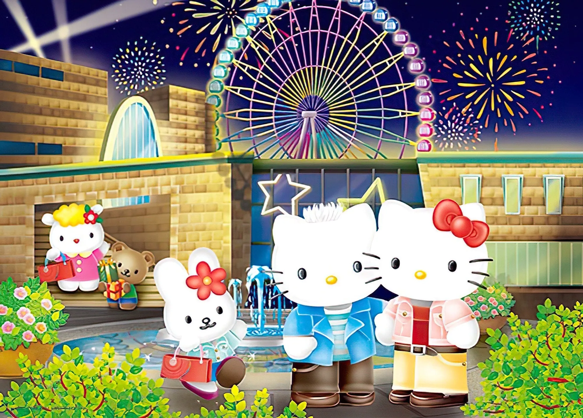 Action Pose Hundred Pictures HP0520-146??Hello Kitty & Dear Daniel Fireworks Ferris Wheel??520 Pieces Jigsaw Puzzle