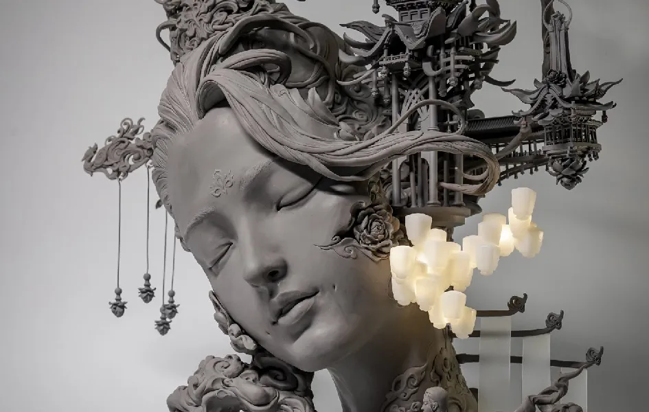 Summer Drunken Beauty - Flowery Pavilion Statue Baroque Figure