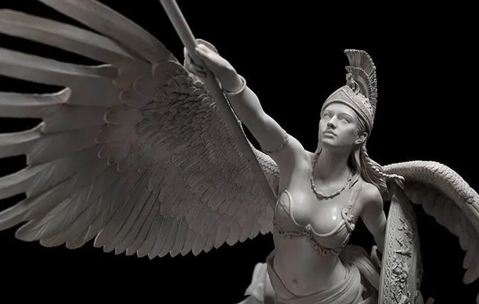 Athena 1/4 Scale Statue - Marble (Gray) Version Medieval Knight