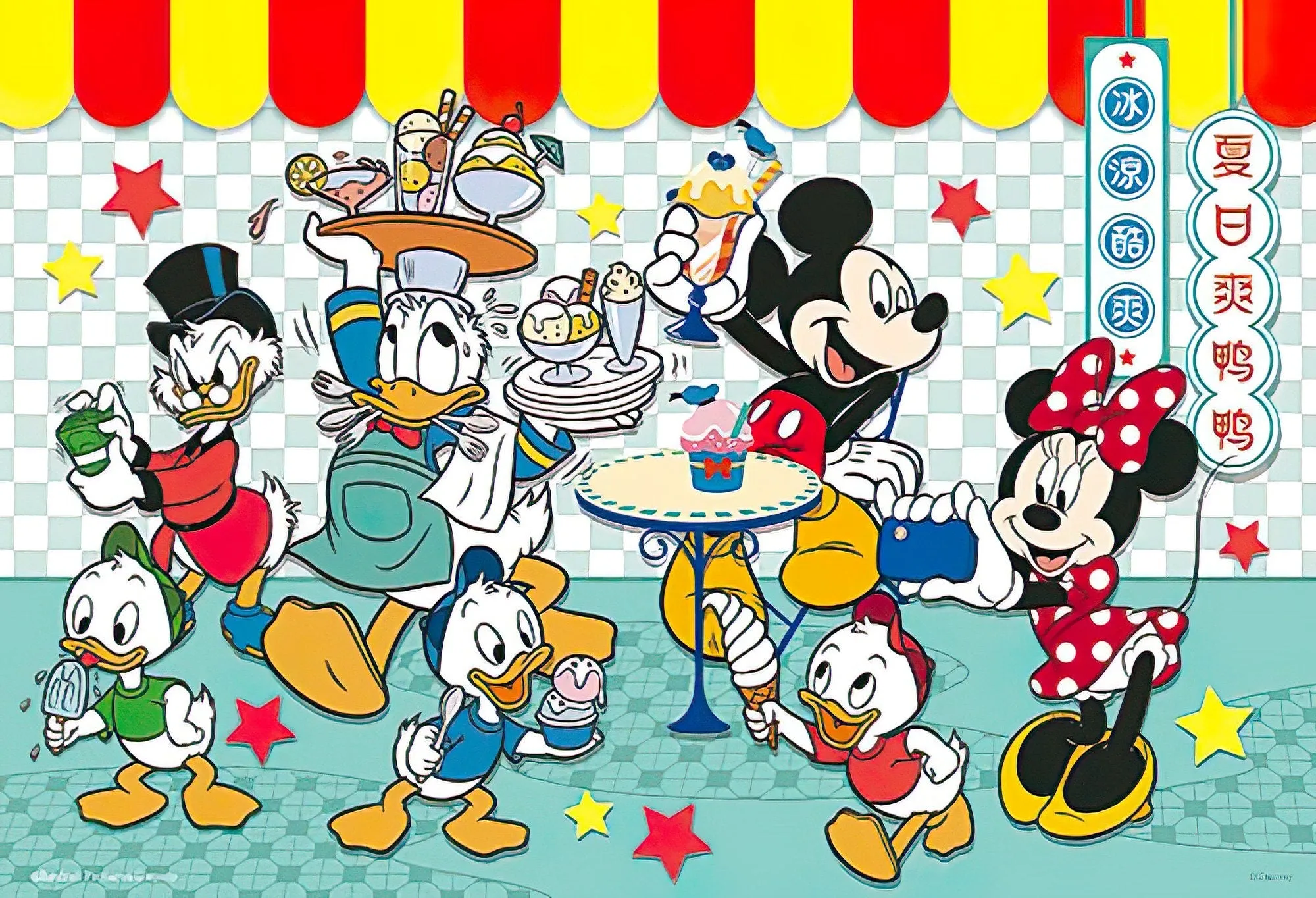 Hundred Pictures HPD0300S-189??Mickey Mouse & Friends (8)??300 Pieces Jigsaw Puzzle Rustic style Premium Article