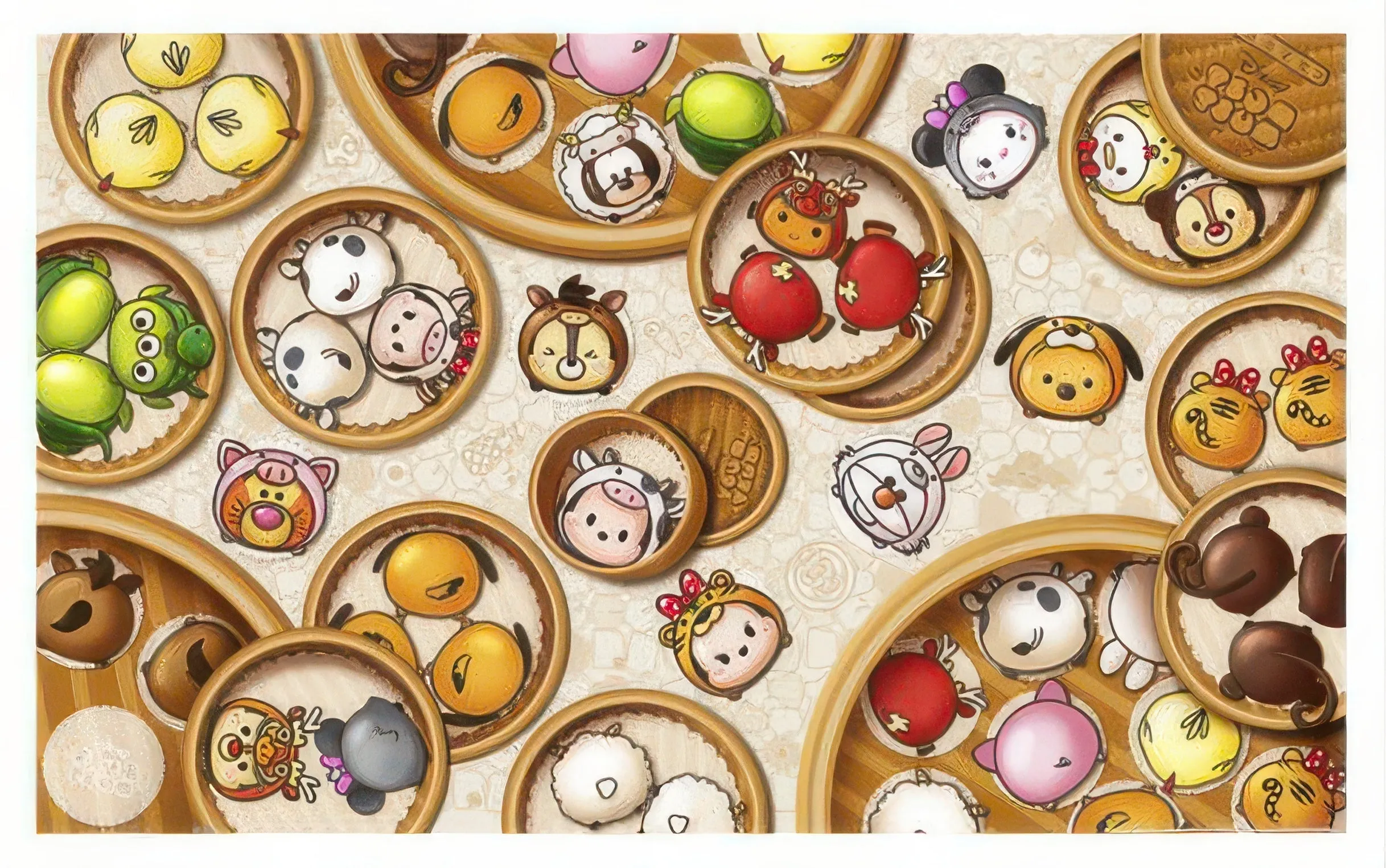 Museum Gift Limited Toy Pintoo H2495??Tsum Tsum - Zodiac Baozi??1000 Pieces Jigsaw Puzzle