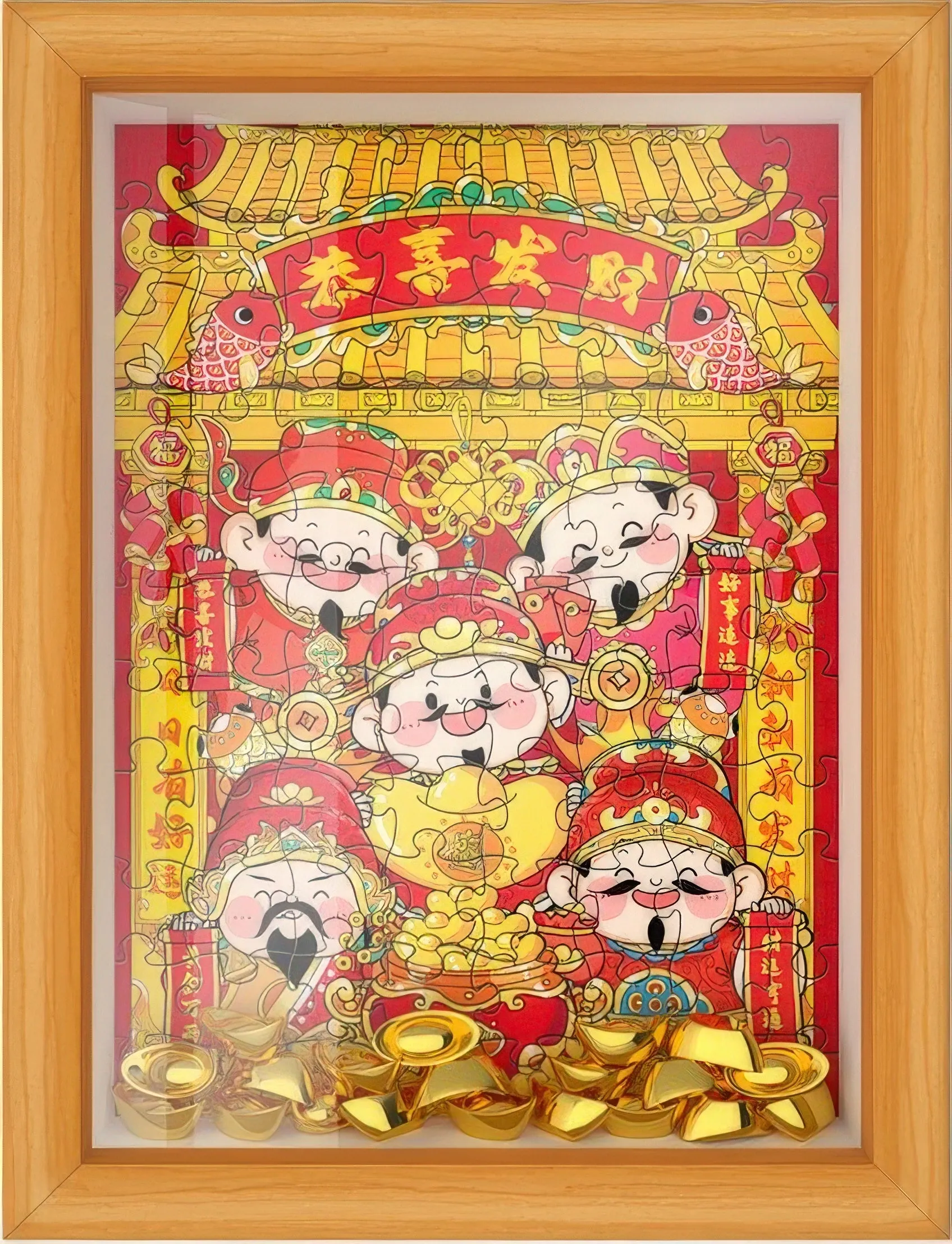 Gu Bu 4195??God of Wealth??88 Pieces Puzzle + Frame Set Sound Effect trade show