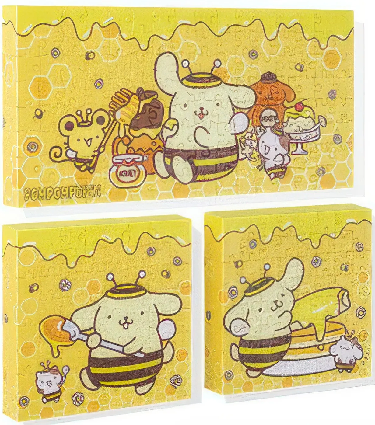 Movie Unit Pintoo HN1118??Sanrio - Pompompurin - Honey Pudding??Multipack 3 Canvas Puzzle