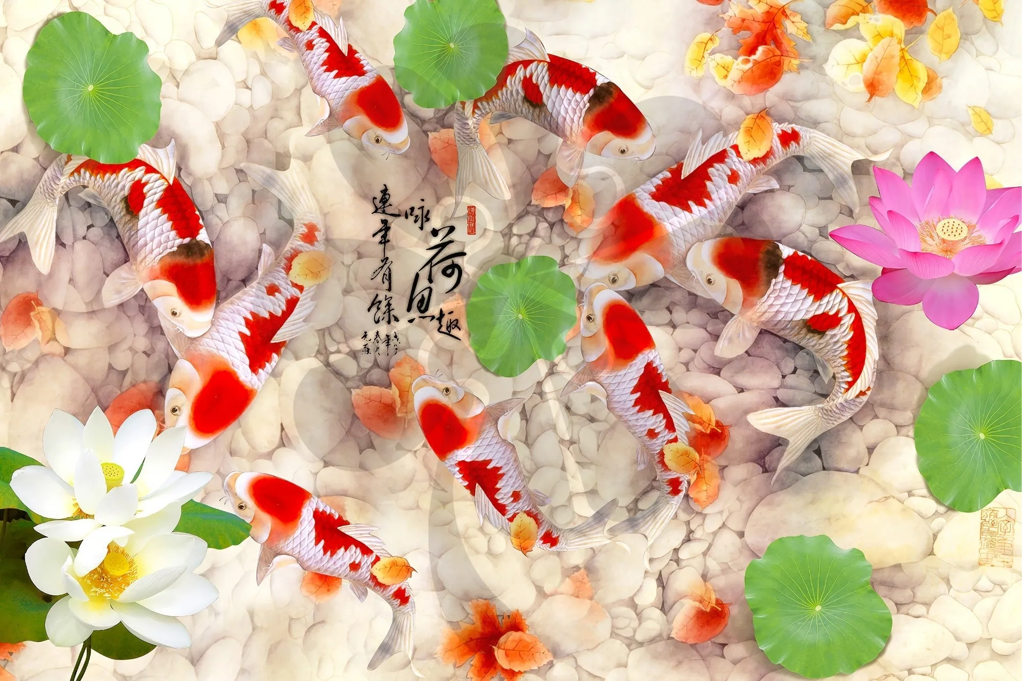 Clover A10-001??Nine Lucky Koi??1000 Pieces Jigsaw Puzzle Pirate Model Character Unit