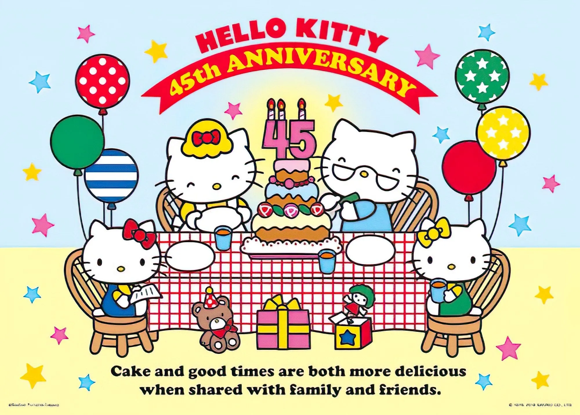 Hundred Pictures HP0520-164??Hello Kitty (45th Anniversary Series) Family Time (B)??520 Pieces Jigsaw Puzzle Porcelain Doll