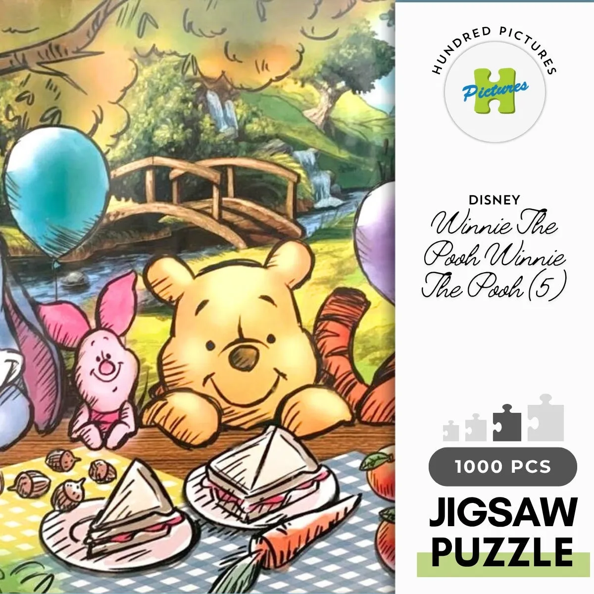 Hundred Pictures HPD01000-124??Winnie The Pooh (5)??1000 Pieces Jigsaw Puzzle Battery operated Mythical Figure