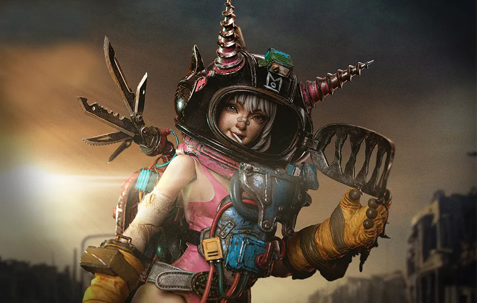 HUNTERS Day After WWIII - Devil Moli 1/6 Scale Figure Tool Accessory Character Sculpture