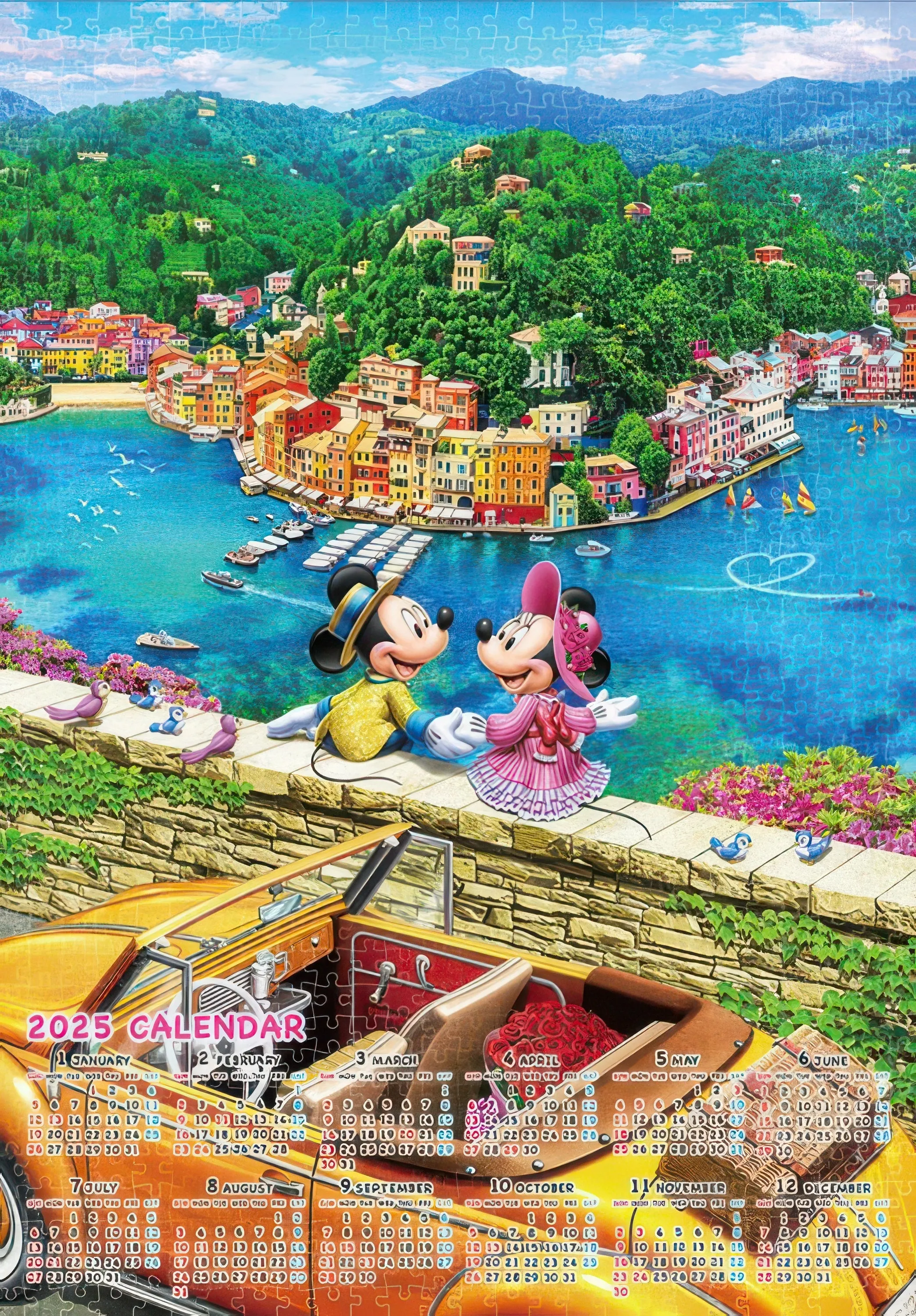 Standing Pose Movie Figure Tenyo D-1000-880??Drive Date (2025 Calendar) (Mickey & Friends)??1000 Pieces Calendar Puzzle