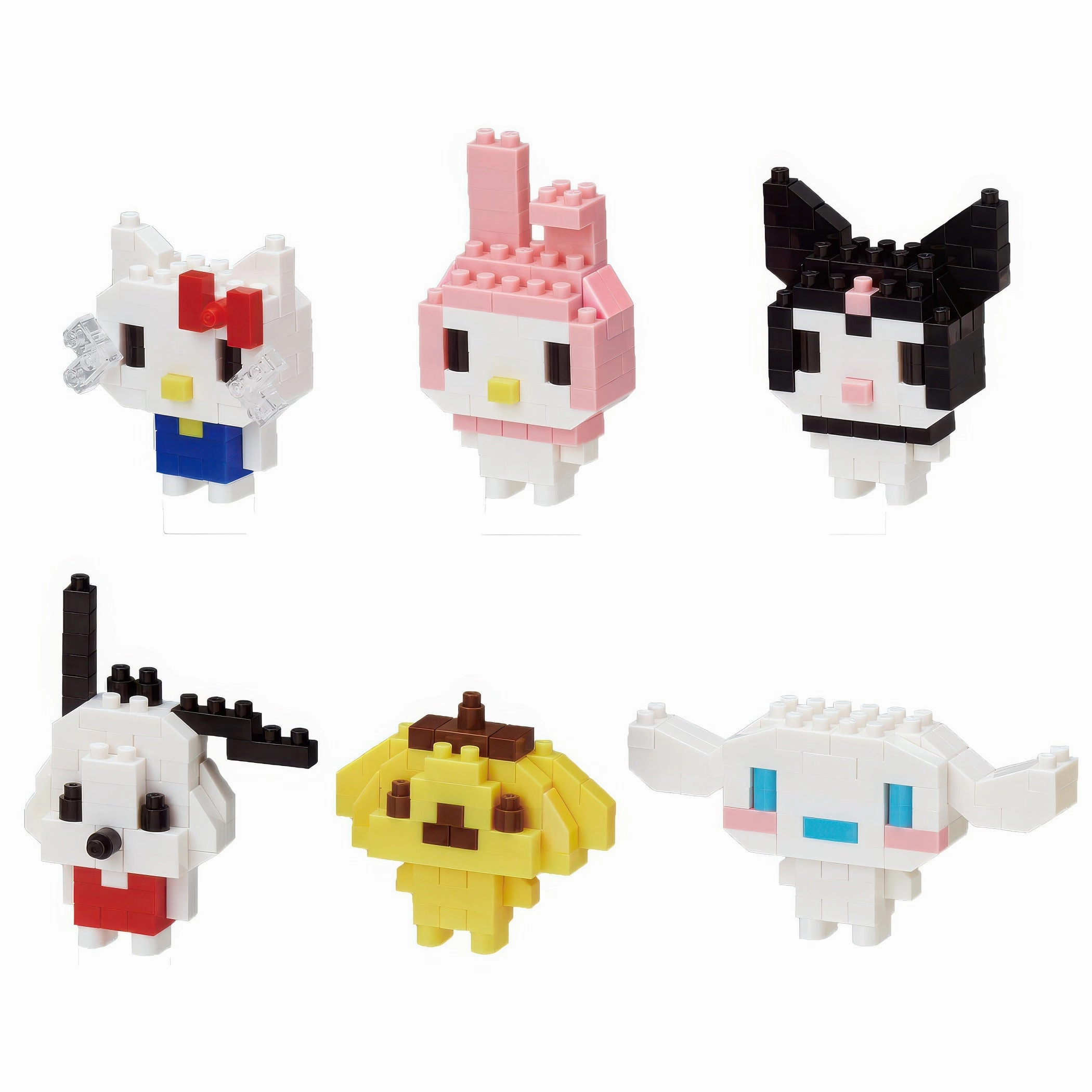 Battle Reenactment Monster Figure Kawada NBMC-04??Mini Nanoblock: Sanrio Characters??Multipack 6 Mini Block