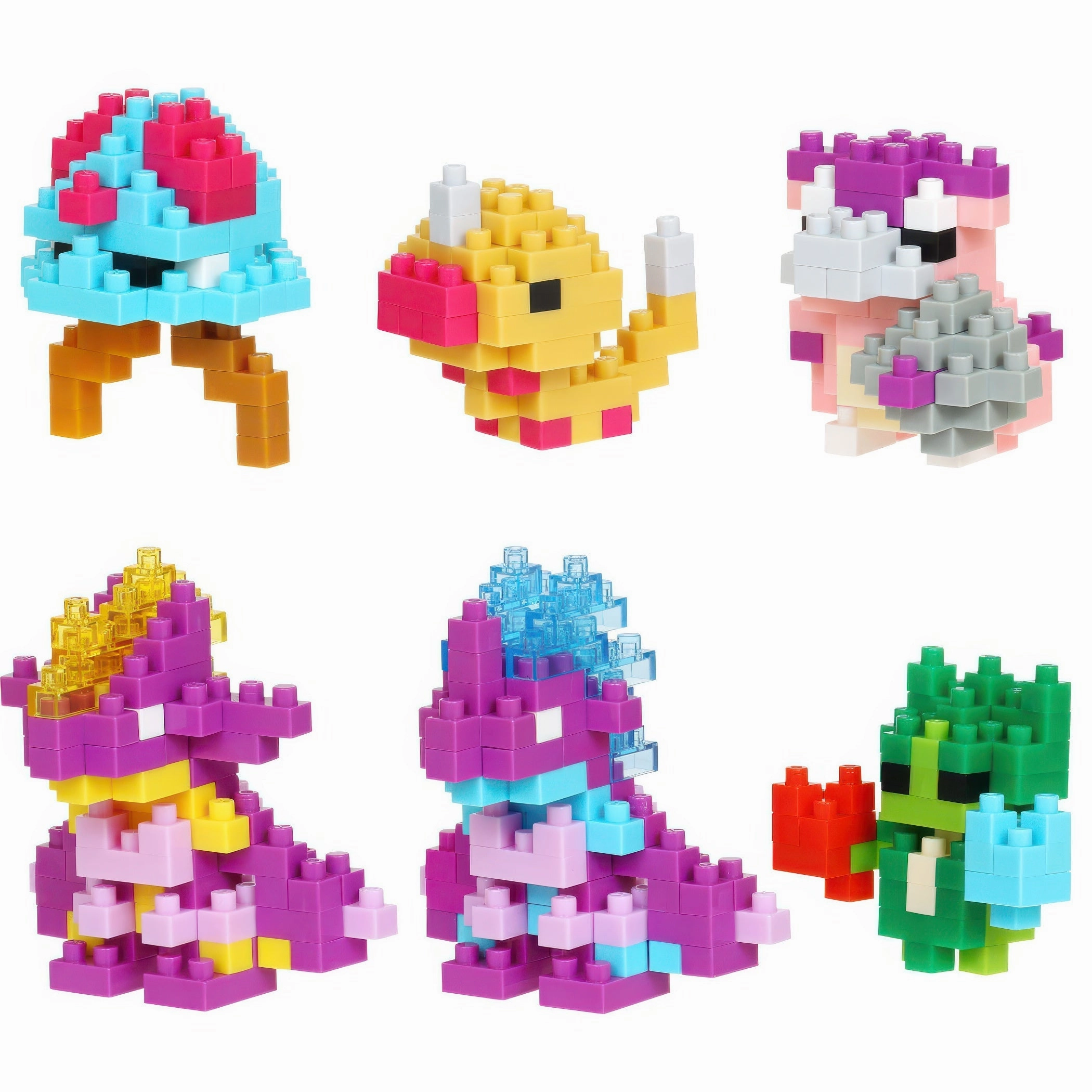 Kawada NBMC-43??Mini Nanoblock: Pok??mon Type: Poison??Multipack 6 Mini Block Villain Figure