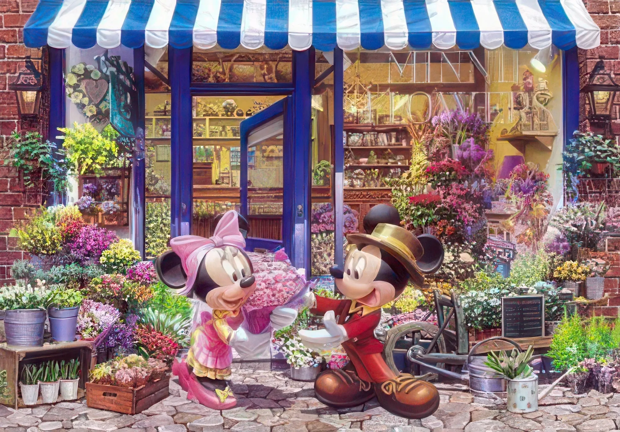 Tenyo DS-1000-761??Minnie's Flower Shop??1000 Pieces Jigsaw Puzzle Chibi Merchandise VR Experience