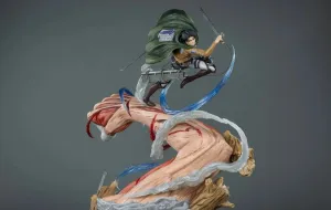 Levi Ackerman VS Female Titan Diorama Statue Miniature Decor