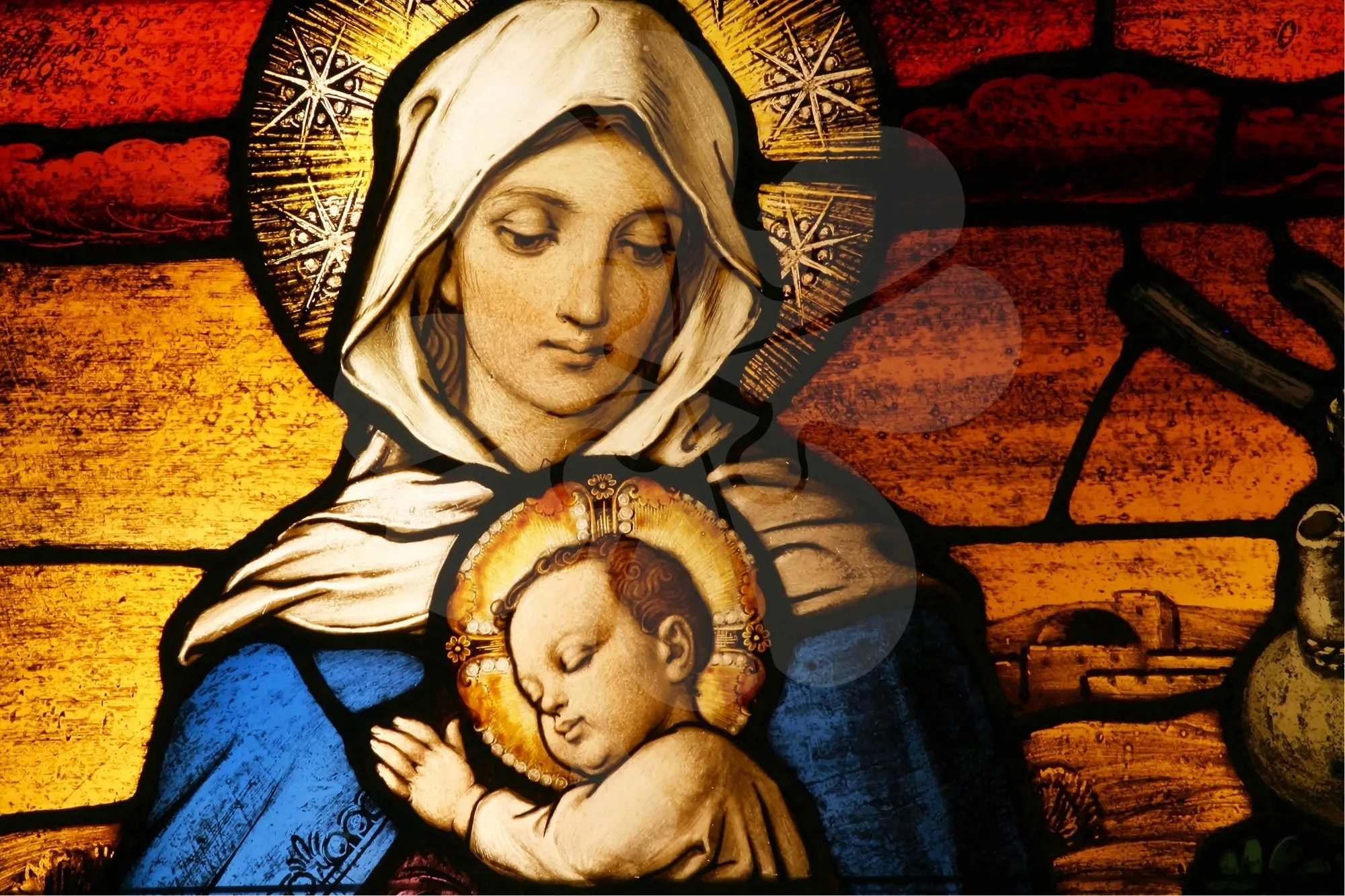 Wood Carving Clover R10-003??Virgin Mary with Baby Jesus??1000 Pieces Jigsaw Puzzle