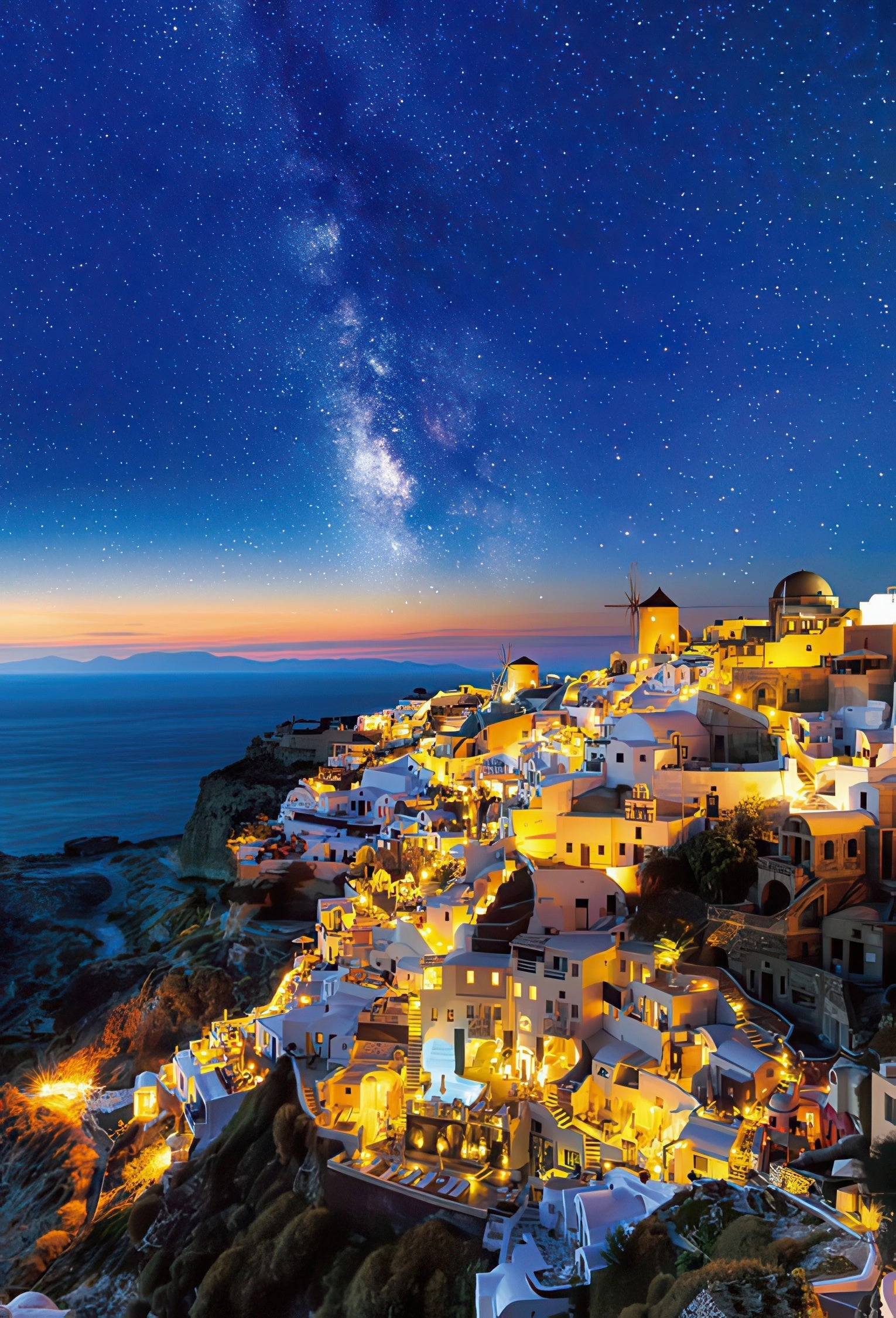 Beverly 51-260??Santorini Starry Sky??1000 Pieces Jigsaw Puzzle Robot Hobby