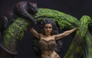 Forest Creature Anime Collectible Frazetta Legacy Series Cat Girl 1/4 Scale Statue by Level 52 Studios