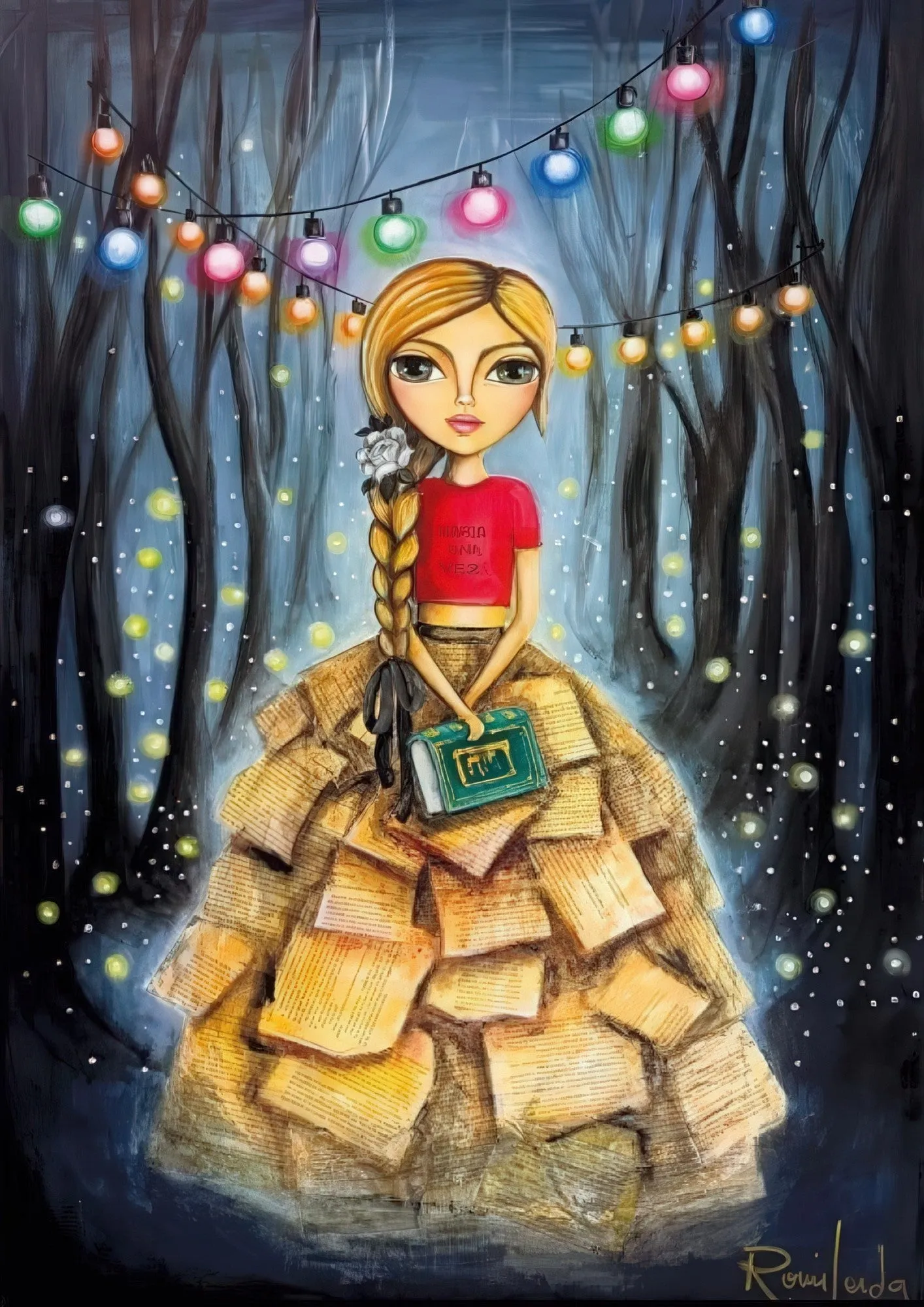 Magnolia 1724??Bookworm Girl??1000 Pieces Jigsaw Puzzle Handicraft Item Fantasy Statue