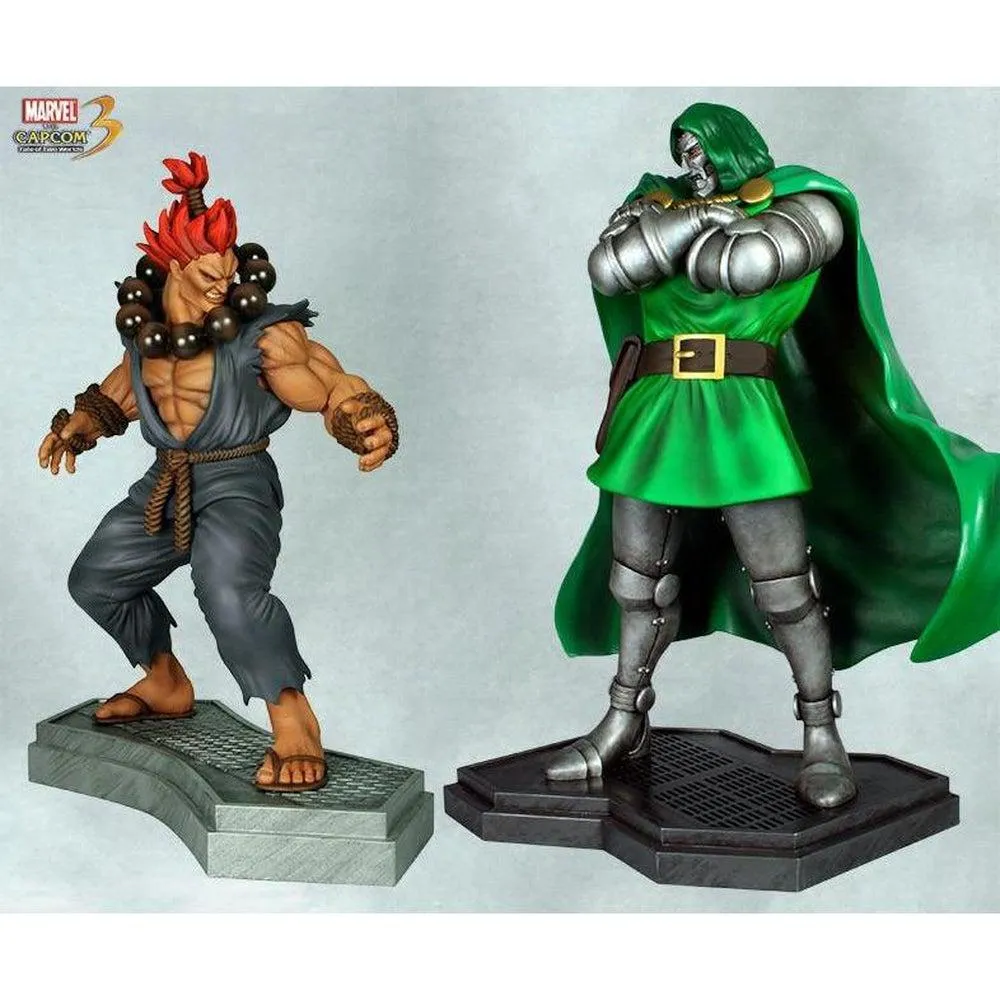 Miniature Piece Anniversary Present Marvel Vs. Capcom 3: 1:4 Scale Dr. Doom Vs. Akuma Statue 2 Pack